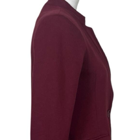 Gibson Knit Blazer Notch Collar Single Button Burgundy Women’s Size XS - Picture 8 of 12